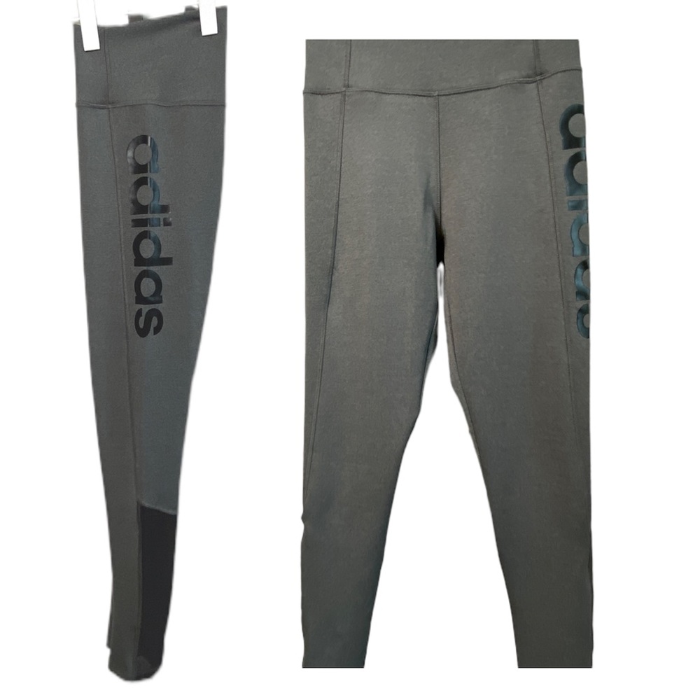 Adidas Gray Workout Leggings w/ Mesh Back Panel Size S